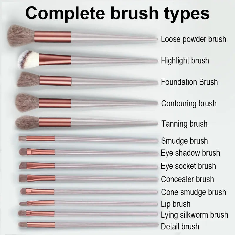 8/13PCS Makeup Brushes Set Fluffy Soft  for Beauty Cosmetics Foundation Blush Eyeshadow Kabuki Blending Makeup Brush Tools