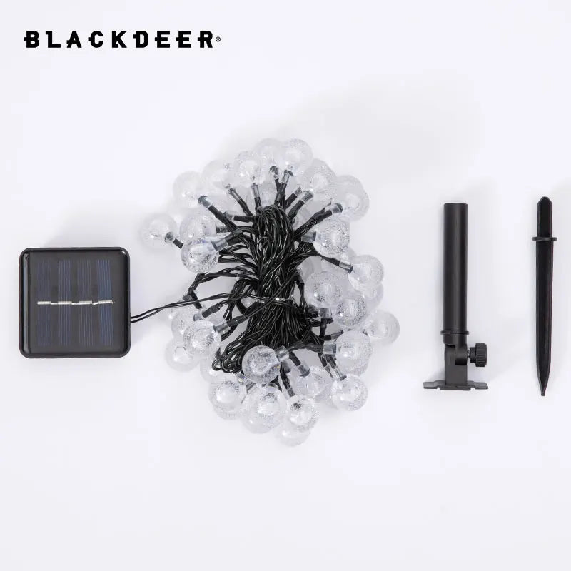 BLACKDEER Solar String Lights Outdoor 100 Led Crystal Globe LightsWaterproof USB Battery Powered Patio Light for camping tent