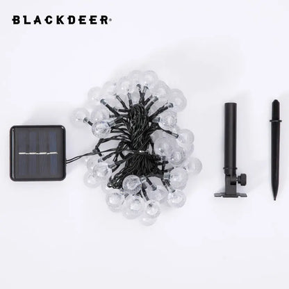 BLACKDEER Solar String Lights Outdoor 100 Led Crystal Globe LightsWaterproof USB Battery Powered Patio Light for camping tent