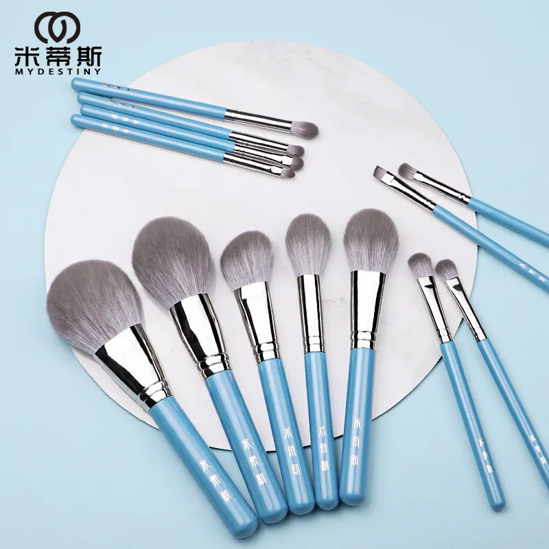 MyDestiny Blue Iris 13pcs Makeup Brush Set&Kit Super Soft Fiber High Quality Face&Eye Foundation Eyeshadow Powder Brush