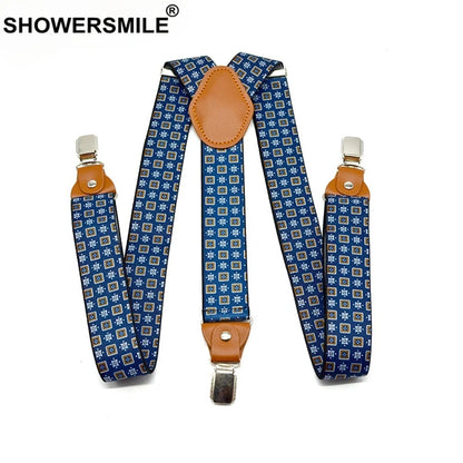 Suspenders Men For Pants Adjustable Casual Belts Leather 3 Clips Y Shape Brace Stylish Print Male Suspender 120cm*3.5cm