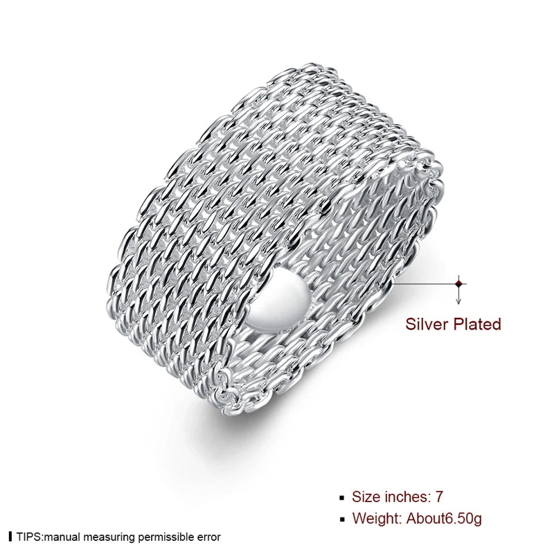 DOTEFFIL 925 Sterling Silver Interwoven Web Ring For Woman Fashion Charm Wedding Engagement Jewelry