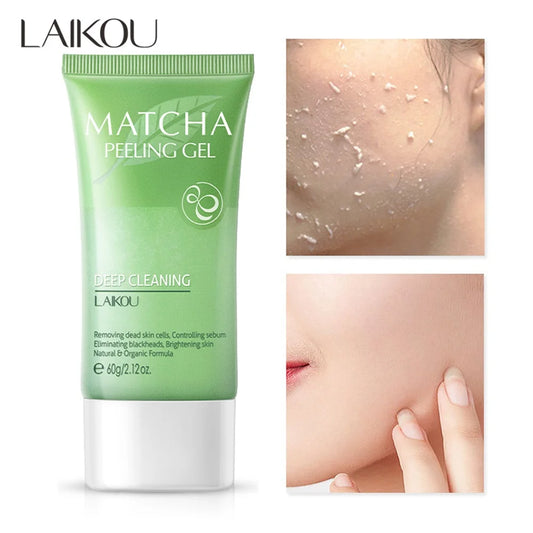 LAIKOU Matcha Exfoliating Peeling Gel Facial Scrub Moisturizing Brightening Nourishing Repair Scrubs Face Cream Beauty Skin Care