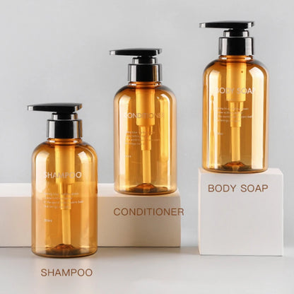 Liquid Soap Dispenser Bottle Bathroom Shampoo Body Wash Bottle Press Type Lotion Empty Bottle 300ML/500ML