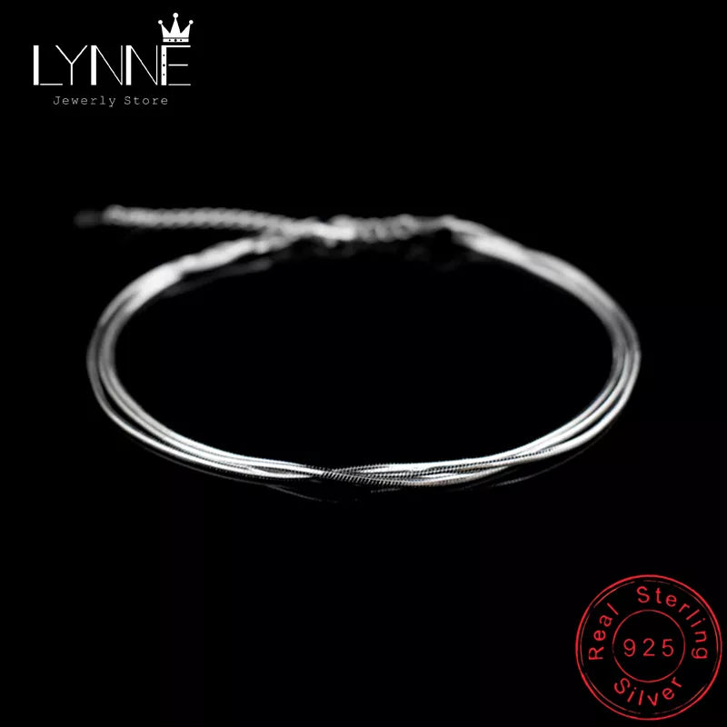 Hot Sale Sexy Beach Multilayer Snake Bones Anklets Foot Chain 925 Sterling Silver Foot Anklet Bracelet For Fashion Women Jewelry