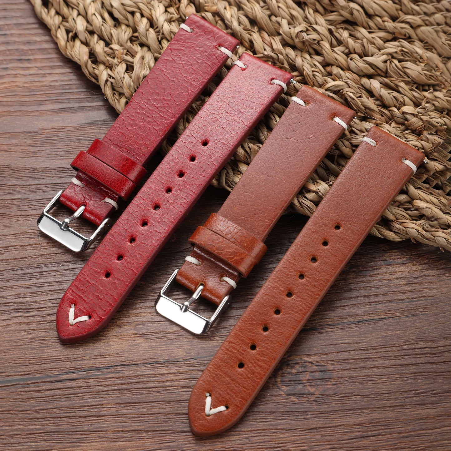 New Oil Wax Leather Watch Strap 18mm 19mm 20mm 22mm Vintage Watch Band Black Blue Brown Available Handmade Watchband Accessories