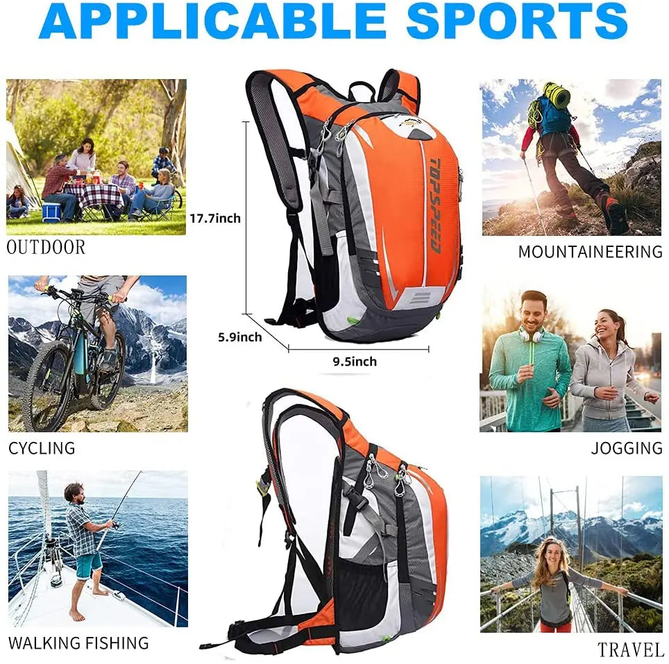 18L Ultralight Outdoor Sports Backpack for Climbing, Hiking, Running, Cycling, Hydration, Waterproof