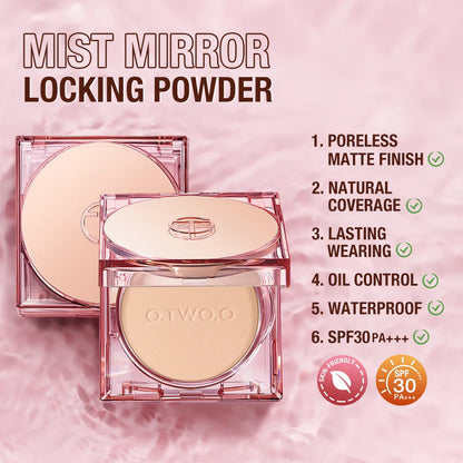 O.TWO.O Face Powder Oil-control 24 Hours SPF 30 PA+++ Long Lasting Waterproof Matte Face Makeup Cosmetic Setting Compact Powder