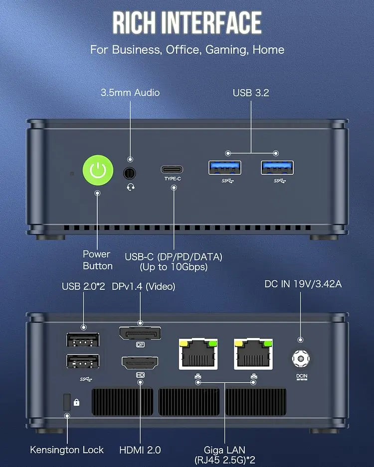 GMKtec M5 AMD R7 5700U Mini PC 8-core 16-thread 16/32GB DDR4 512GB/1TB SSD Mini Computer PC Mini Desktop Win 11 Pro Computer PC