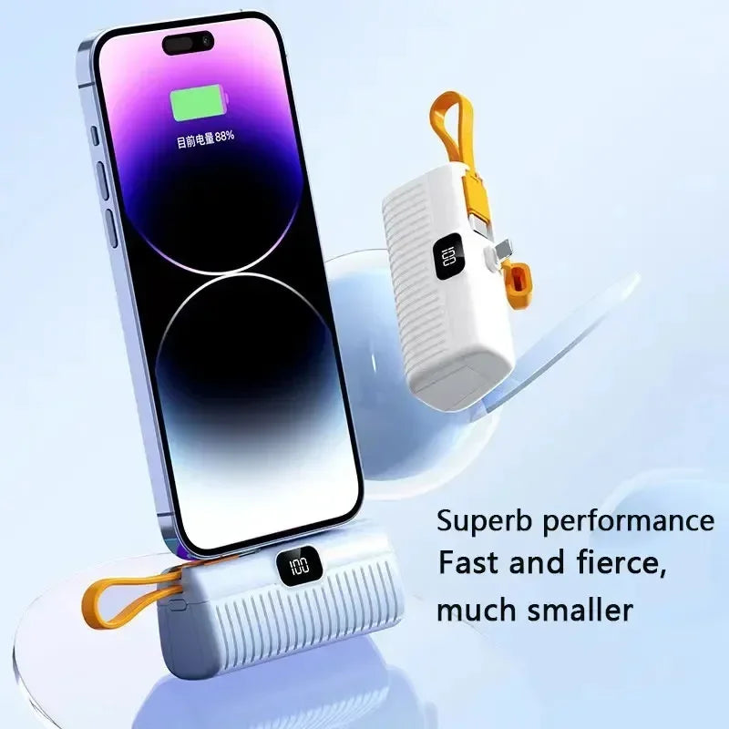 Mini Power Bank 30000mAh Built in Cable PowerBank Digital display External Battery Portable Charger For Samsung iPhone Xiaomi