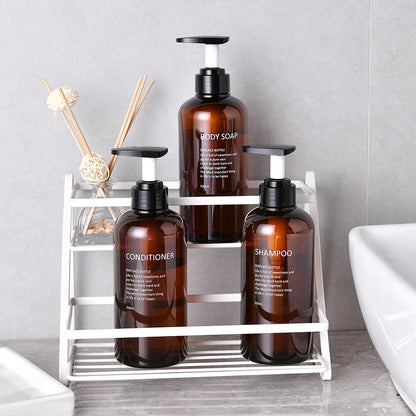 Refillable Shampoo Conditioner Body Wash Dispenser Set Printed Letters Bathroom Soap Bottle Dispenser Shower Pump Shampoo Dispen