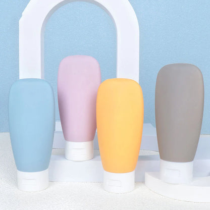 4Pcs 60ml Cosmetic Lotion Refillable Bottle Tube Squeeze Flip-top Bottles Shampoo & Body Wash Travel Empty Sub-Bottling