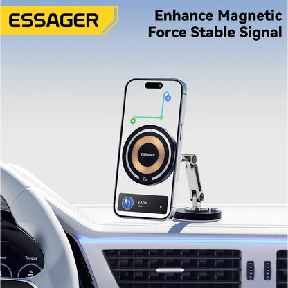 Essager Magnetic Wireless Charger Car Phone Holder 15W Fast Charging Easy Paste Mount Stand For Magsafe iPhone 15 14 13 Pro Max