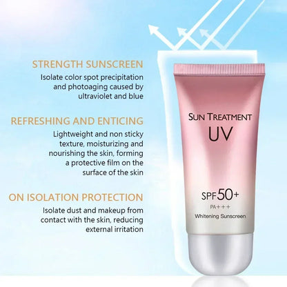 60ml Waterproof Facial Body Sunscreen Whitening Sun Cream Sunblock Skin Protective Cream Anti Sun Facial Protection Cream SPF50+