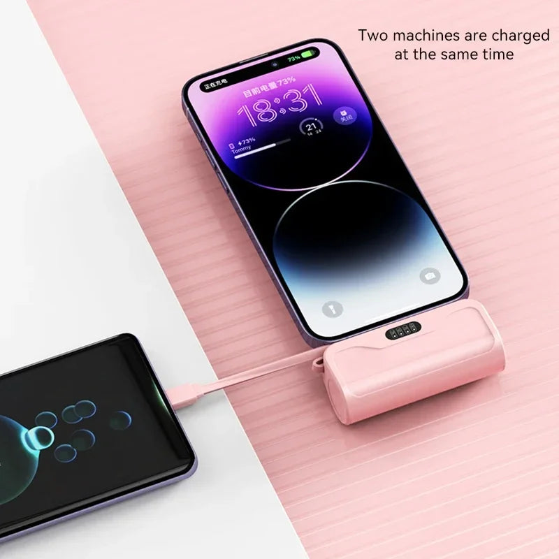 Capsule Mini Wireless Power Bank Large Capacity 10000mAh Fast Charging Power Bank Emergency External Battery for iPhone Type-c