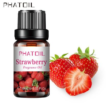 PHATOIL 10ml Strawberry Fragrance Oil Fruit Perfume Making Coconut Tangerine Mango Passion Fruit Watermelon Lemon Fig Aroma Oil