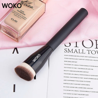 Flat Top Foundation Makeup Brushes Flat Angled Synthetic Hair Face Contour Foundation Liquid Cream Bronzer Buffing Makeup Tool