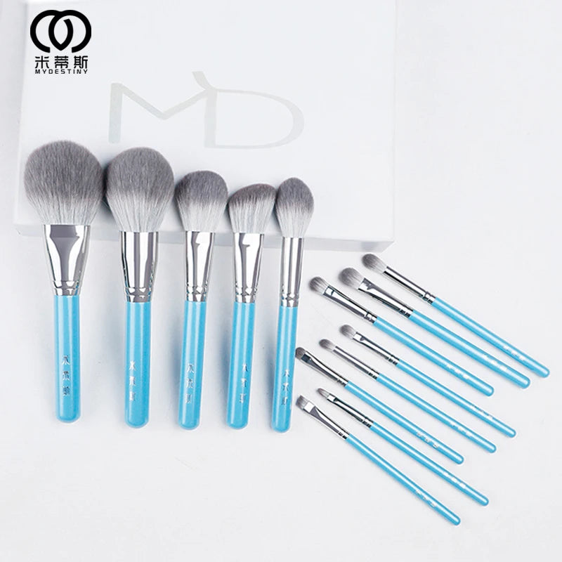 MyDestiny Blue Iris 13pcs Makeup Brush Set&Kit Super Soft Fiber High Quality Face&Eye Foundation Eyeshadow Powder Brush