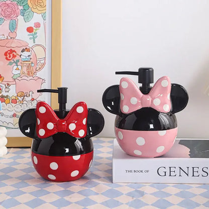 Disney Mickey Mouse Liquid Soap Bottle Ceramic Cartoon Super Large Capacity Shampoo Hand Sanitizer Body Wash Lotion Empty Bottle