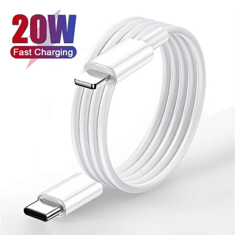 Original 20W Type C Cable For iPhone 13 12 11 14 Pro Max Mini XS Max 7 8 Plus iPad iPhone Charger Fast Charging Cable Phone Date