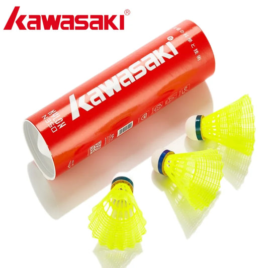 Kawasaki Nylon Ball N350 for Training 6 Pcs Badminton Plastic  Shuttlecock Birdies for Outdoor Training Use Durable Medium Speed