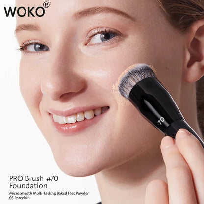 Flat Top Foundation Makeup Brushes Flat Angled Synthetic Hair Face Contour Foundation Liquid Cream Bronzer Buffing Makeup Tool