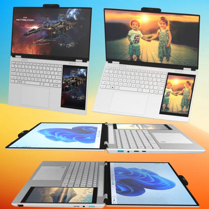 New Arrivals 12th Generation Intel N95 Dual Screen Laptop Gaming Laptop 15.6inch 2K LCD+7inch IPS Touch Screen PC Portable