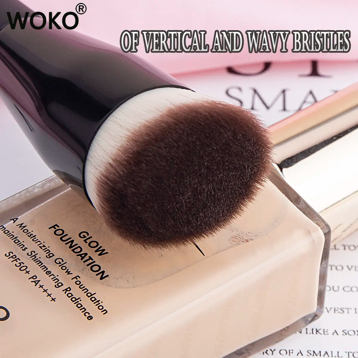 Flat Top Foundation Makeup Brushes Flat Angled Synthetic Hair Face Contour Foundation Liquid Cream Bronzer Buffing Makeup Tool