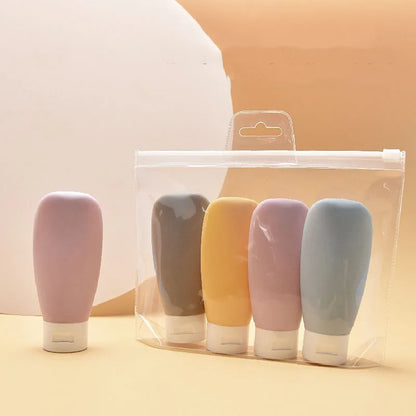 4Pcs 60ml Cosmetic Lotion Refillable Bottle Tube Squeeze Flip-top Bottles Shampoo & Body Wash Travel Empty Sub-Bottling