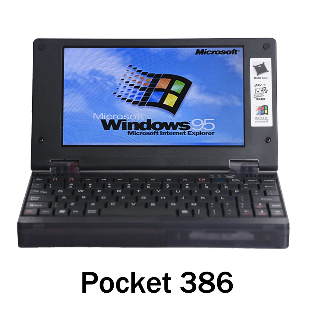 Pocket 386 windows95/DOS system retro notebook computer OPL3 sound card VGA IPS Screen Integrated Mouse