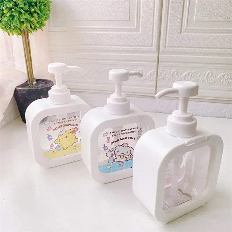 Sanrioed Cinnamoroll Hello Kitty Melody Kuromi Pochacoo Squeeze Lotion Bottle Portable Body Wash Handwashing Fluid Empty Bottled