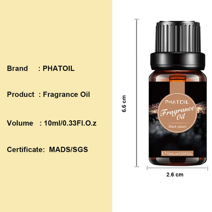 PHATOIL 10m Coffee Fragrance Oil for Perfume Making Black Opium Coconut&Vanilla Magnolia Jadore Angel White Musk Peach Aroma Oil