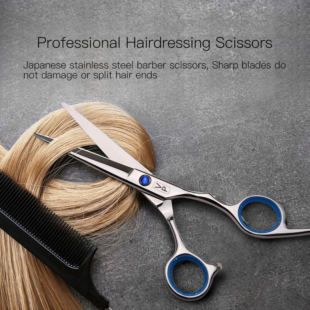 Professional Hairdressing Haircut Scissors 6 Inch 440C Barber Shop Hairdresser's Cutting Thinning Tools High Quality Salon Set