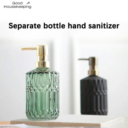 Bathroom Hand Sanitizer Container Portable Glass Travel Liquid Soap Dispenser 390ml Shampoo Body Wash Dispenser Accessories