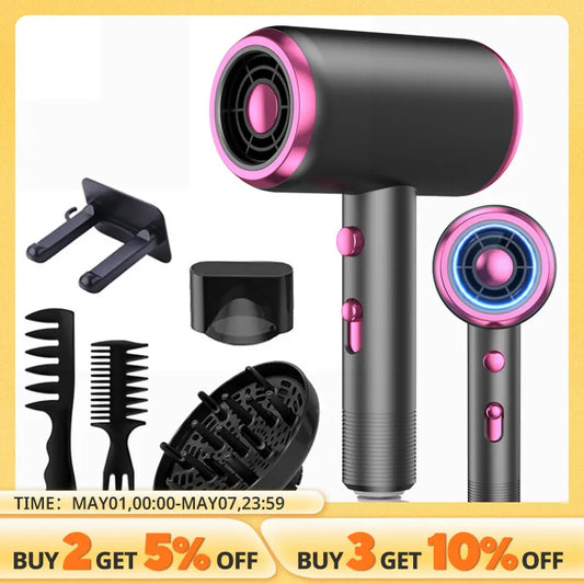 Hair Dryer with Diffuser Blow Dryer Comb Brush 1800W Ionic Hair Dryers with DiffuserConstant Temperature Hair Care Without Dama