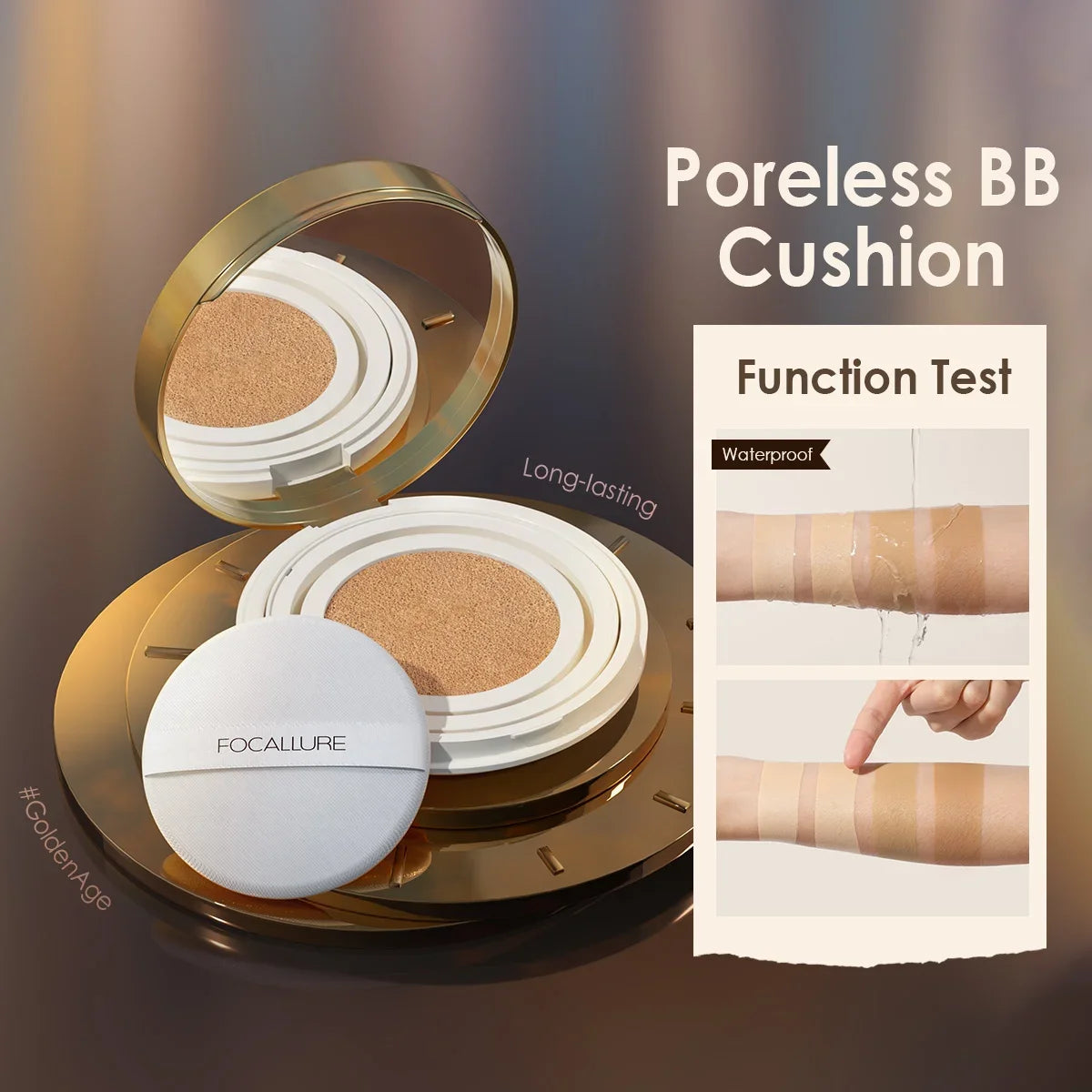 FOCALLURE Waterproof Matte Air Cushion Poreless BB＆CC Cream High Coverage Oil-control Soft Face Makeup Foundation Base Cosmetics