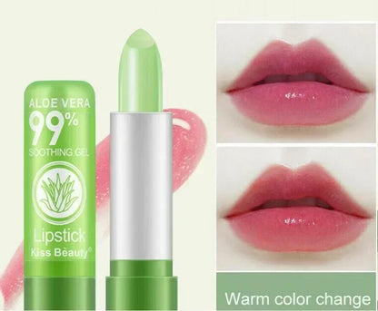 1PC Moisture Lip Balm Long-Lasting Natural Aloe Vera Lipstick Color Mood Changing Long Lasting Moisturizing Lipstick Lips Makeup