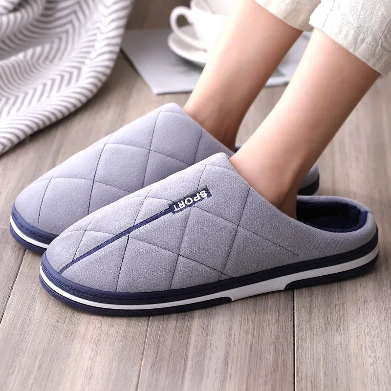 Size 47 48 49 50 Men Autumn Winter Warm Big Size Cotton Slippers Large Size Plus Home Bedroom Casual Shoes House Indoor Slides