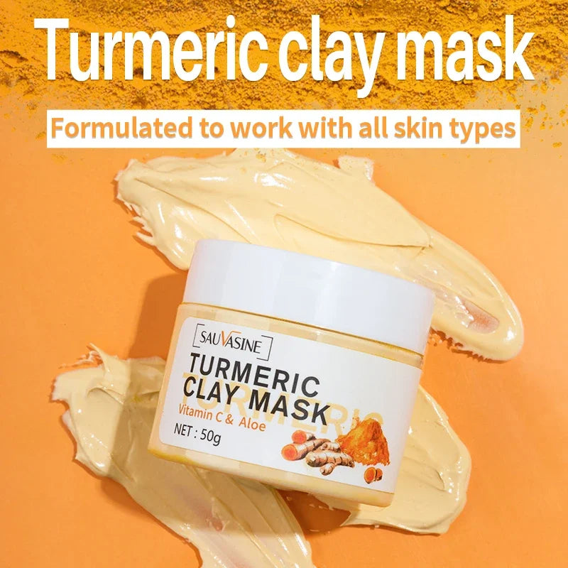 Turmeric Mud Mask Facial Purification Deep Cleansing Brightening Oil Control Beauty Anti-Acne Skincare Facial Mud Mask SkinCare