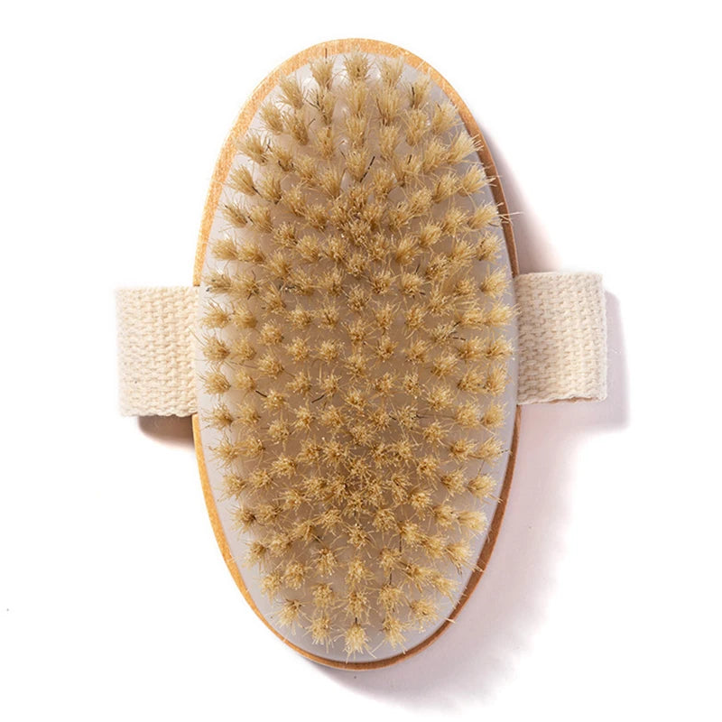 Natural  Bristle Brush Soft Wet Dry Skin Body SPA Brush Bath Massager Home