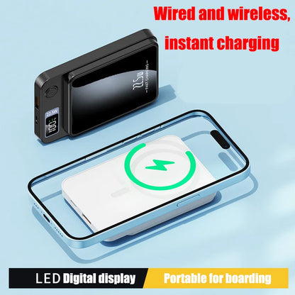 Miniso 2024 New 100000mAh Wireless Power Bank Magnetic Qi Portable Powerbank Type C Mini Fast Charger For iPhone Samsung MaCsafe