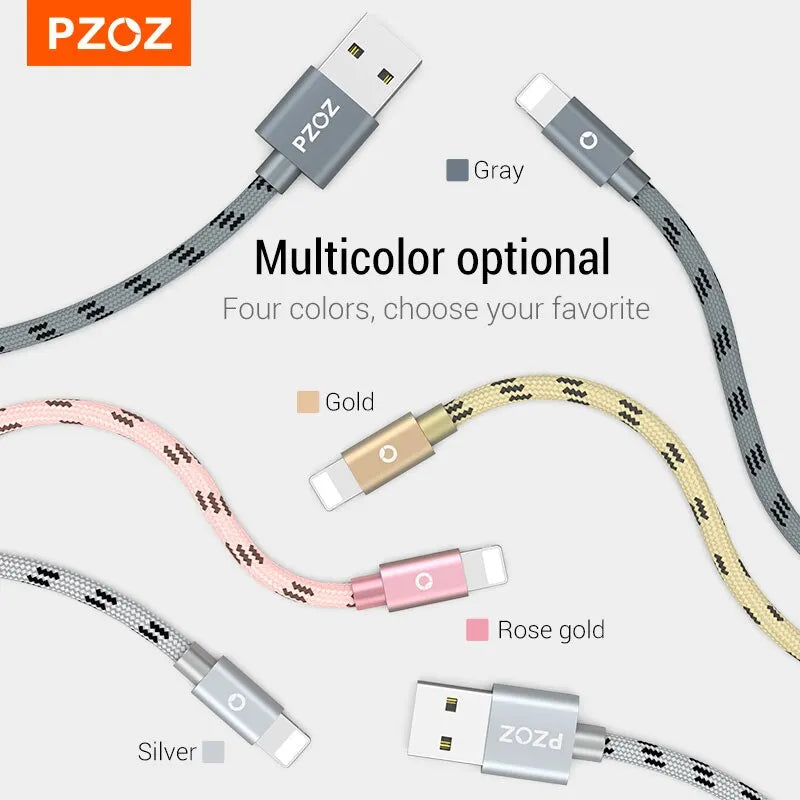 PZOZ Usb Cable For iPhone Cable 14 13 12 11 Pro Max Xs Xr X 8 plus iPad Air Mini Fast Charging Cable For iPhone Charger