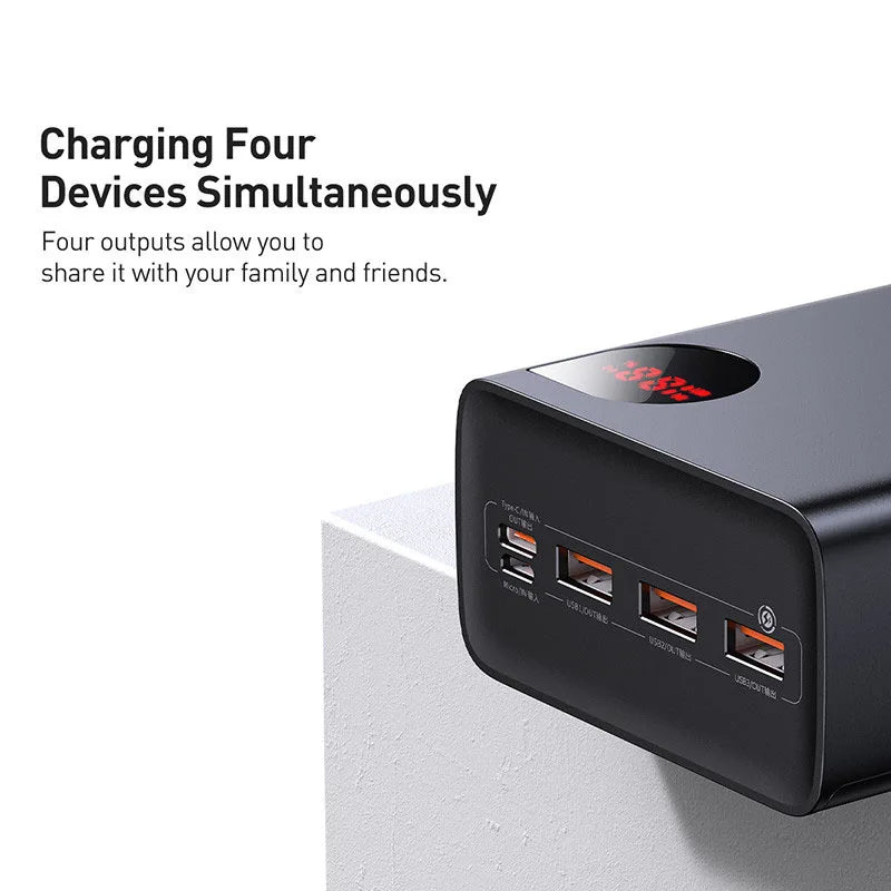 Baseus Power Bank 40000mAh 22.5W Fast Charge PD 20W Fast Charging Portable Charger External Battery For Xiaomi iPhone 15 14 13