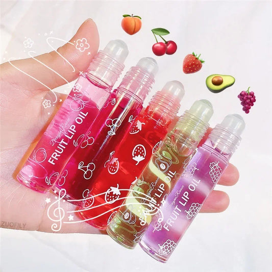 Fruit Lip Gloss Transparent Lip Oil Moisturizing Reducing Lip Lines Nourishes Lips Waterproof Long-lasting Liquid Lips Cosmetics