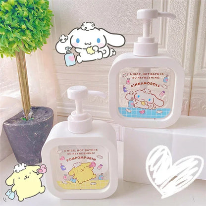 Sanrioed Cinnamoroll Hello Kitty Melody Kuromi Pochacoo Squeeze Lotion Bottle Portable Body Wash Handwashing Fluid Empty Bottled