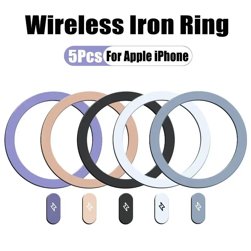 Universal Magnetic Metal Plate Ring for Magsafe Wireless Charger Iron Sheet Sticker Magnet Car Phone Holder for IPhone 12 13 14