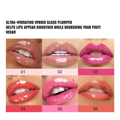 HANDAIYAN PLUMP & POUT Lip Plumping Booster Gloss High Shine for Plumper Looking Lips Extreme Shine Crystal Volume Lip Oil Hot