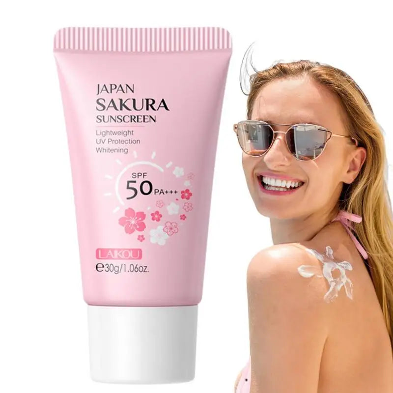 NEW Sakura Whitening Cream Korean Sunscreen Protector Facial Sun Blocker Spf50 Isolation Lotion Cream Bleaching Moisturizer