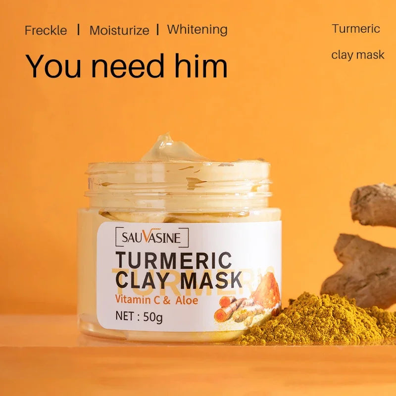 Turmeric Mud Mask Facial Purification Deep Cleansing Brightening Oil Control Beauty Anti-Acne Skincare Facial Mud Mask SkinCare