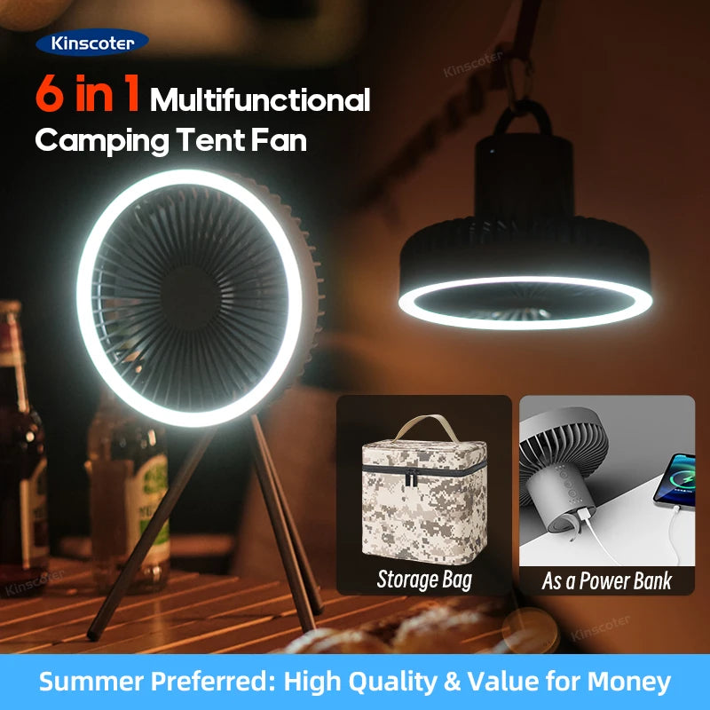 10000mAh Camping Fan Rechargeable | Grace Galeria